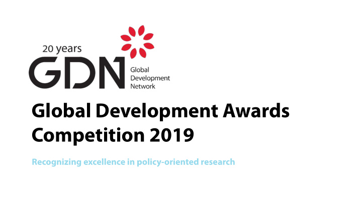 global development awards competition 2019