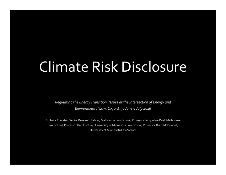 climate risk disclosure