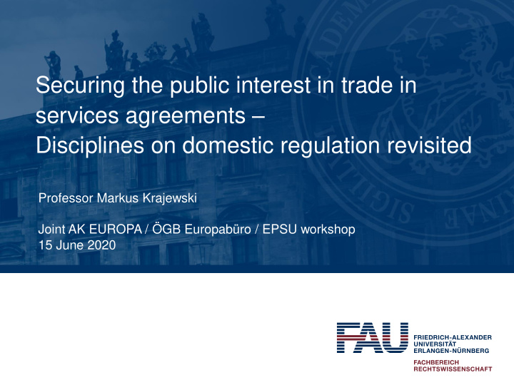 securing the public interest in trade in services