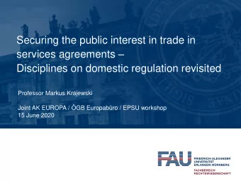 Securing the public interest in trade in services agreements   Disciplines on domestic