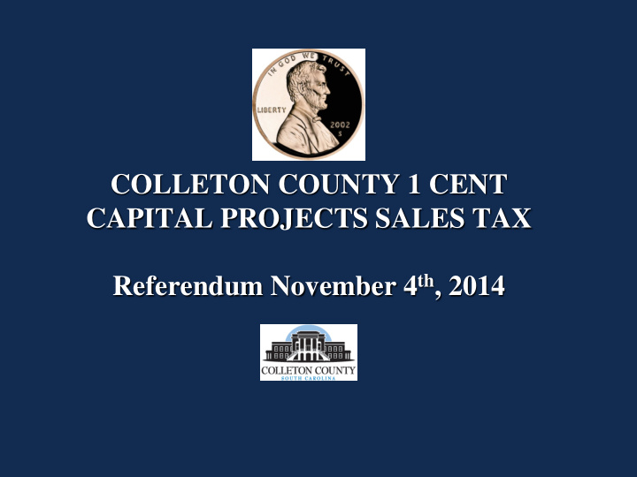 colleton county 1 cent capital projects sales tax