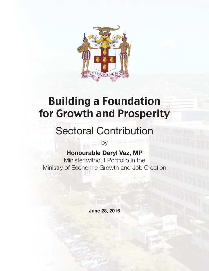 building a foundation for growth and prosperity sectoral