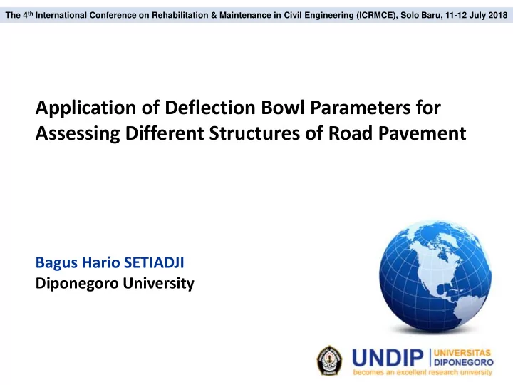 application of deflection bowl parameters for assessing