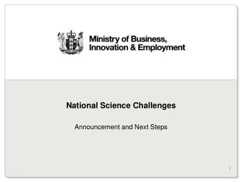 National Science Challenges  Announcement and Next Steps  1  Challenge Criteria   Each National