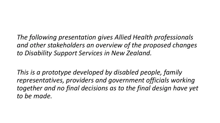 the following presentation gives allied health