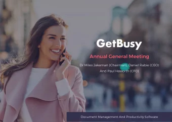 Annual General Meeting  Dr Miles Jakeman (Chairman), Daniel Rabie (CEO)  And Paul Haworth (CFO)