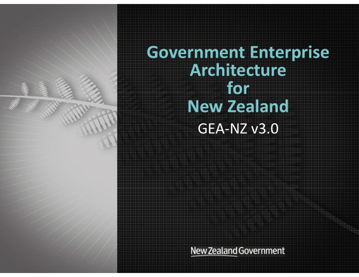 government enterprise architecture for new zealand