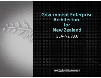 Government Enterprise  Architecture  for  New Zealand  GEA-NZ v3.0  Department of Internal Affairs