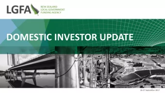 DOMESTIC INVESTOR UPDATE  1  26-27 September 2017  IMPORTANT NOTICE   This presentation has been