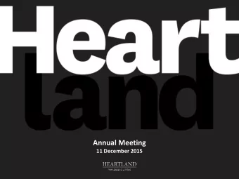 Annual Meeting  11 December 2015  Annual Meeting  1 November 2013  |  Page 1  Agenda  Welcome