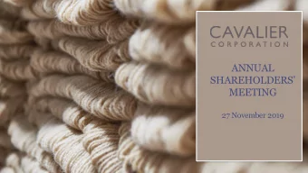 MEETING  27 November 2019  Experienced Board and Leadership  Leadership Team  Team  Dianne Williams