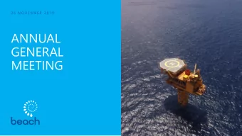 ANNUAL  GENERAL  MEETING  Compliance statements  Disclaimer  Assumptions  This presentation