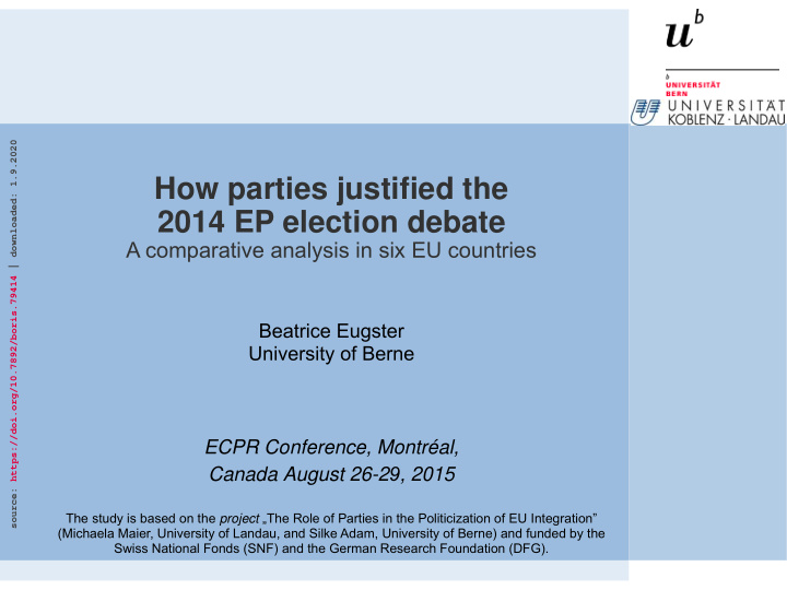 how parties justified the 2014 ep election debate