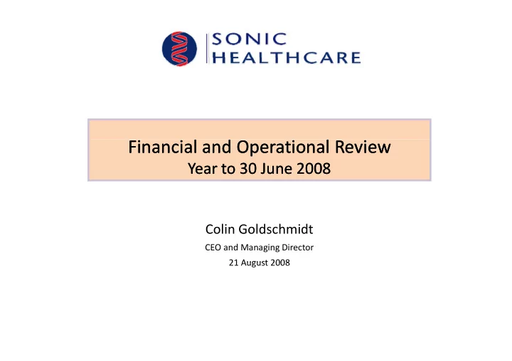 financial and operational review financial and