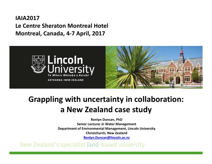 grappling with uncertainty in collaboration a new zealand