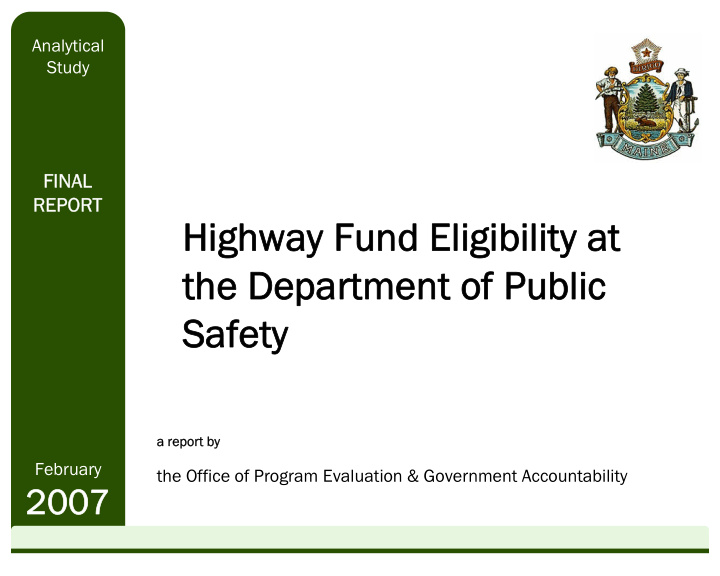 highway fund eligibility at highway fund eligibility at