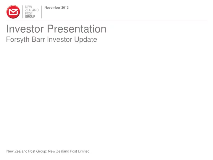 new zealand post group new zealand post limited 2013