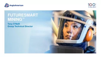 WHO WE ARE AT A GLANCE  Anglo American is a globally diversified mining business  Our portfolio of