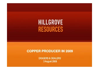 COPPER PRODUCER IN 2009  COPPER PRODUCER IN 2009  COPPER PRODUCER IN 2009  COPPER PRODUCER IN 2009