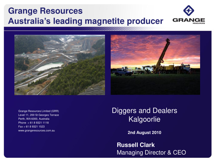 australia s leading magnetite producer