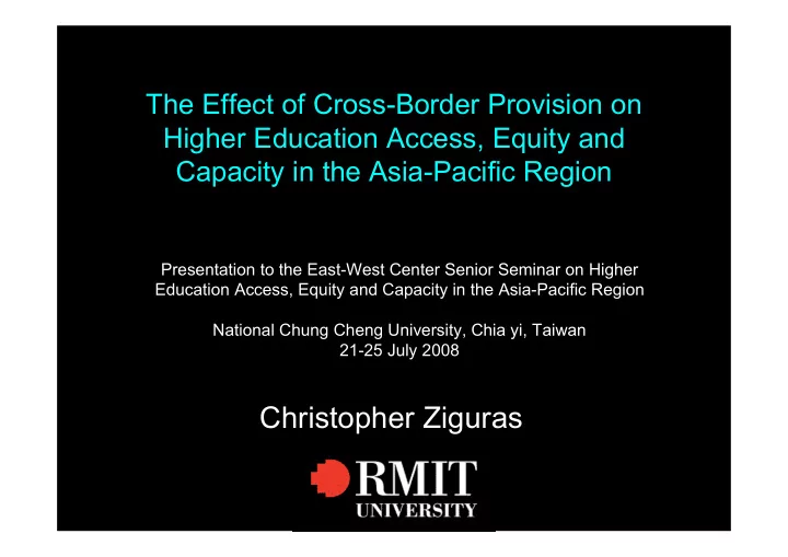 christopher ziguras overview
