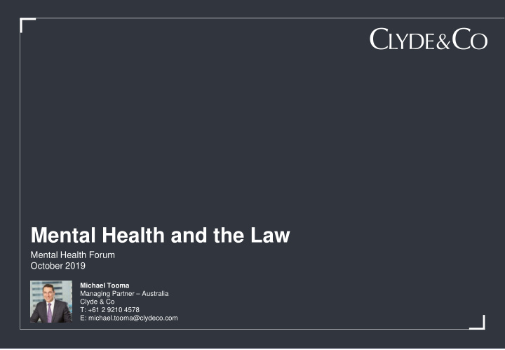 mental health and the law