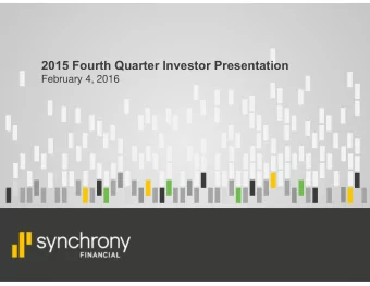 2015 Fourth Quarter Investor Presentation  February 4, 2016  Disclaimers  This presentation