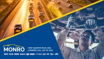 First Quarter Fiscal  2021  Earnings Call  FIRST QUARTER FISCAL 2021  July 29, 2020  EARNINGS CALL