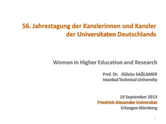 56. Jahrestagung der Kanzlerinnen und Kanzler  der Universitaten Deutschlands  Women in Higher