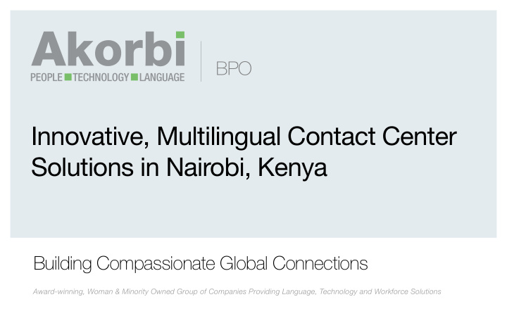innovative multilingual contact center solutions in
