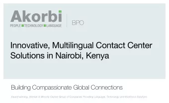 Innovative, Multilingual Contact Center  Solutions in Nairobi, Kenya  Building Compassionate Global