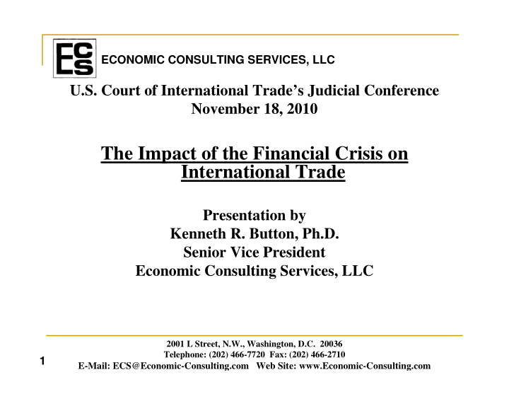 the impact of the financial crisis on international trade