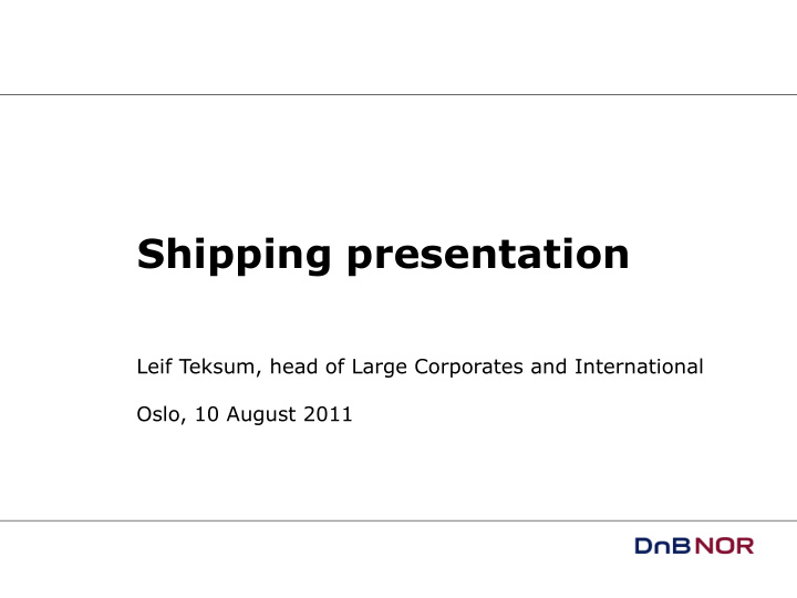 shipping presentation
