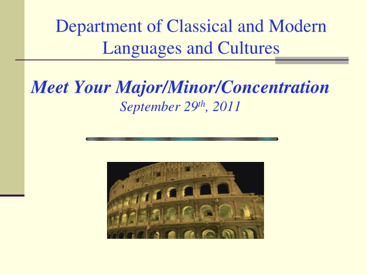 department of classical and modern
