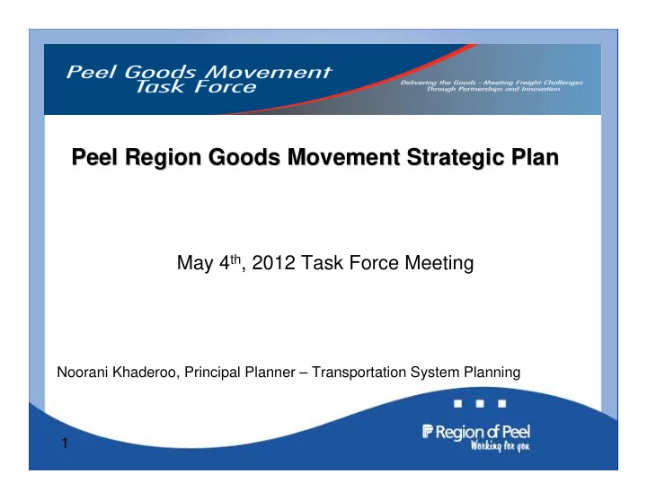 peel region goods movement strategic plan peel region