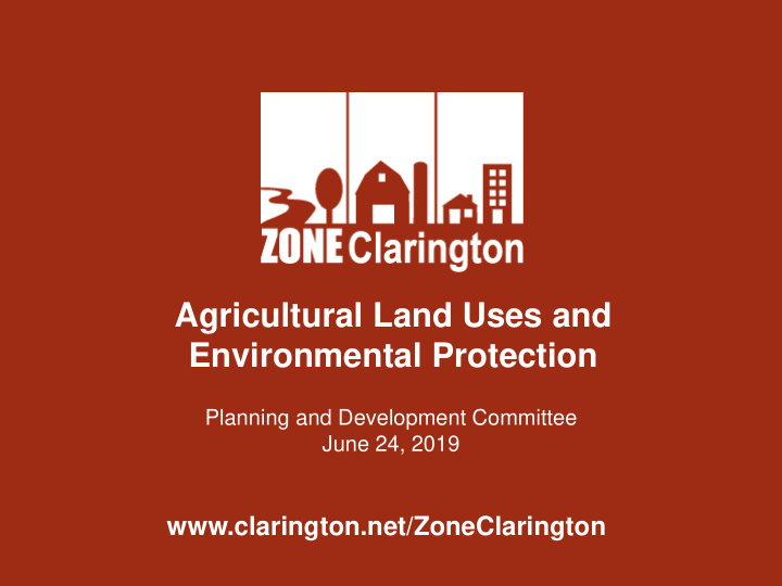 agricultural land uses and environmental protection