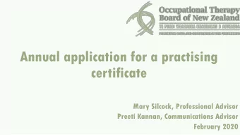 certificate  Mary Silcock, Professional Advisor  Preeti Kannan, Communications Advisor  February