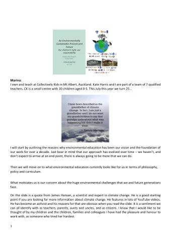 An Environmentally  Sustainable Present and  Future  Our childrens right, our  responsibility