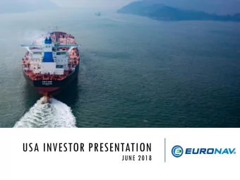 USA INVESTOR PRESENTATION  JUNE 2018  FORWARD LOOKING STATEMENTS  Matters discussed in this