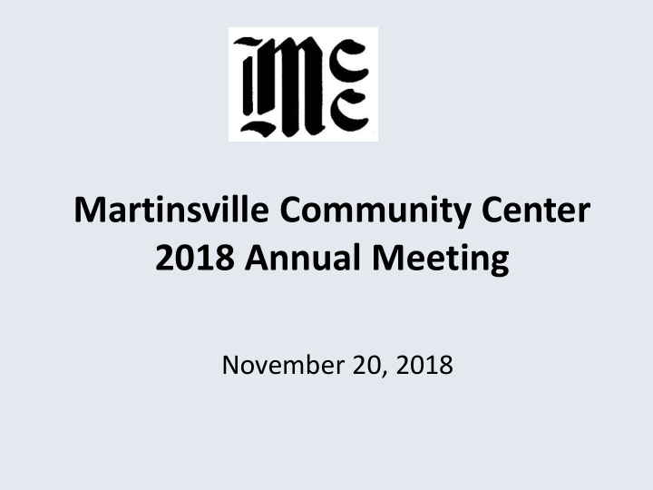 martinsville community center 2018 annual meeting