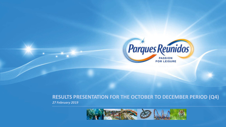results presentation for the october to december period q4