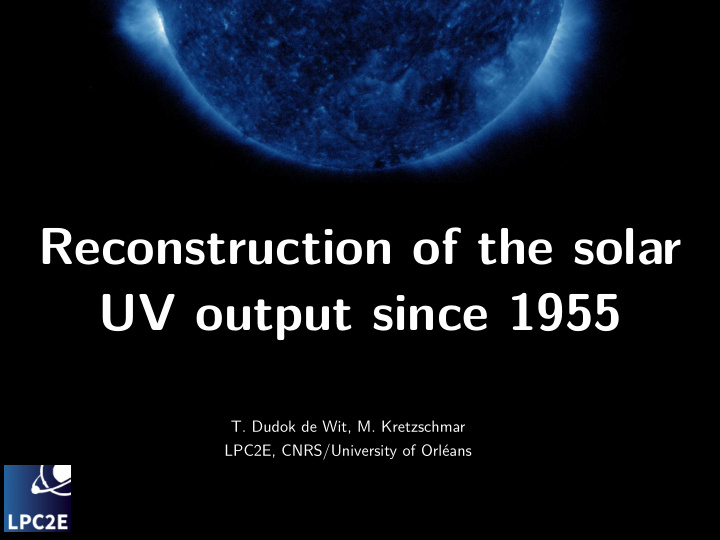 reconstruction of the solar uv output since 1955