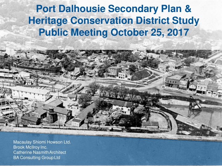 port dalhousie secondary plan heritage conservation