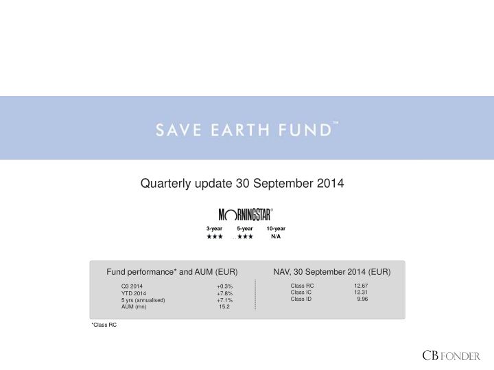 quarterly update 30 september 2014