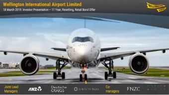 Wellington International Airport Limited  18  18 March 2019.  2019. Investor Pr  Presentation