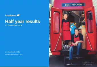 Half year results  31 December 2018  For Brit - can you please also update the text as i  cannot