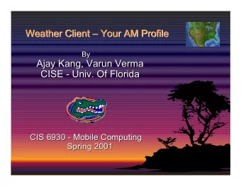 Weather Client    Your AM Profile  Your AM Profile  Weather Client  By  By  Ajay Kang, Varun