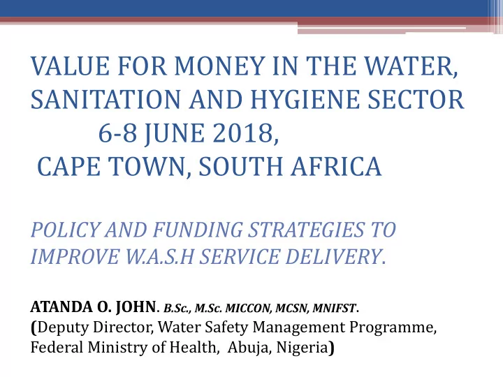 sanitation and hygiene sector