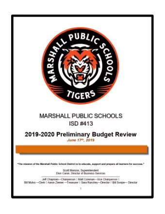 Student Enrollment  Student count is what drives a majority of our revenue.  The district has