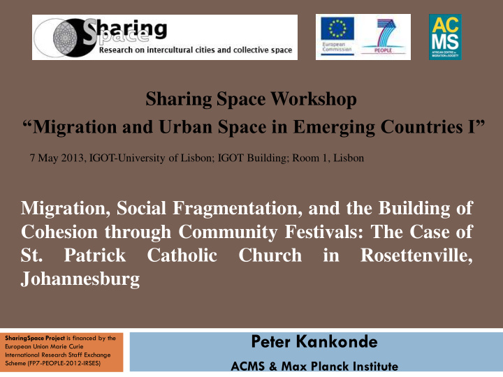 migration and urban space in emerging countries i